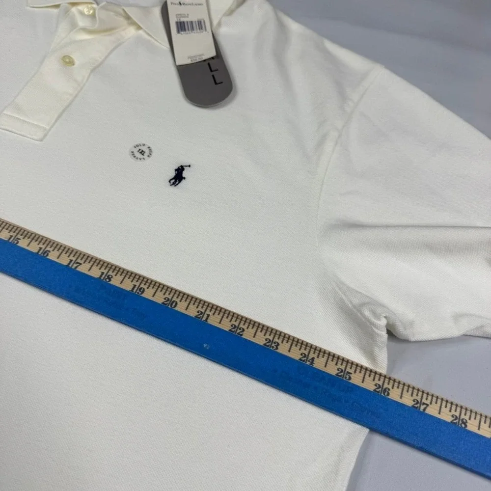 Vtg Polo Ralph Lauren Polo Shirt Mens XL Cream White Pony USA Made NWT Deadstock